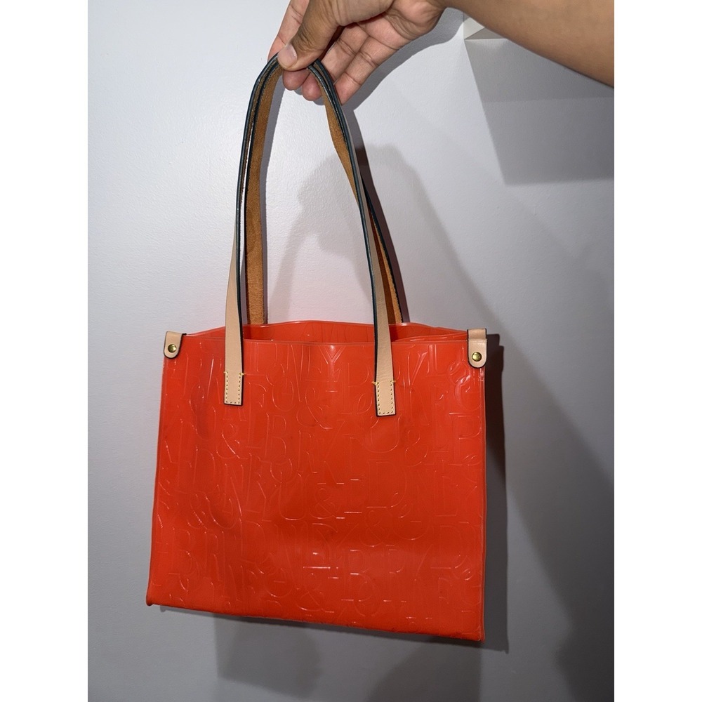 Dooney & Bourke Acrylic Plastic Jelly Vintage Monogram Tote Orange Leather Y2K M